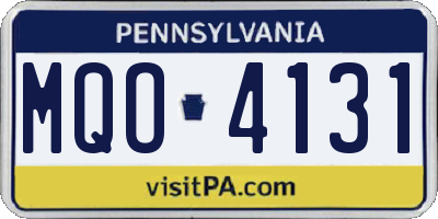 PA license plate MQO4131