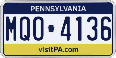 PA license plate MQO4136