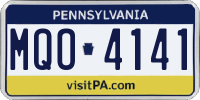 PA license plate MQO4141