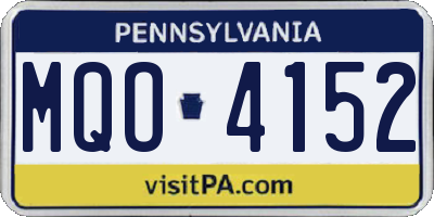 PA license plate MQO4152