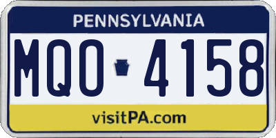 PA license plate MQO4158
