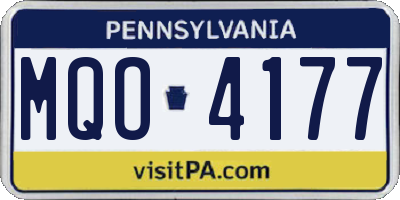 PA license plate MQO4177