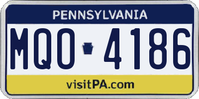 PA license plate MQO4186