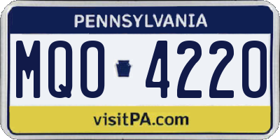 PA license plate MQO4220
