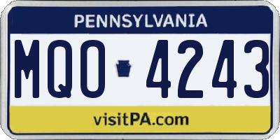 PA license plate MQO4243