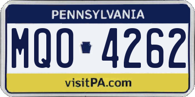 PA license plate MQO4262