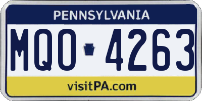 PA license plate MQO4263