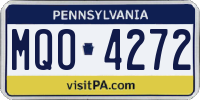 PA license plate MQO4272