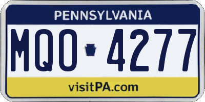 PA license plate MQO4277