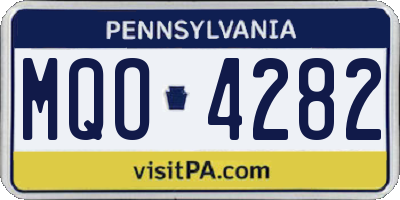 PA license plate MQO4282