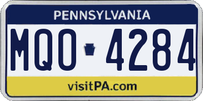 PA license plate MQO4284