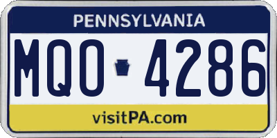 PA license plate MQO4286