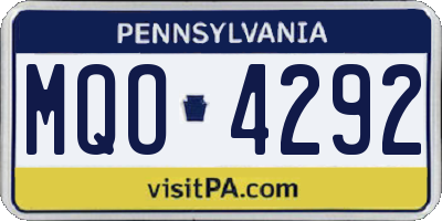 PA license plate MQO4292