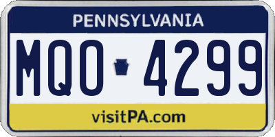 PA license plate MQO4299