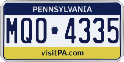PA license plate MQO4335