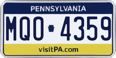 PA license plate MQO4359