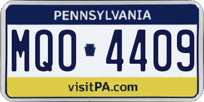 PA license plate MQO4409