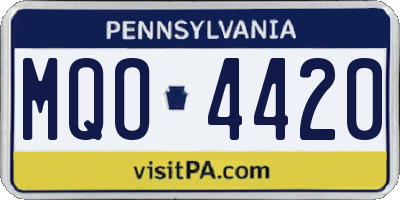 PA license plate MQO4420