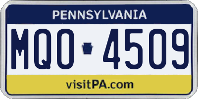 PA license plate MQO4509