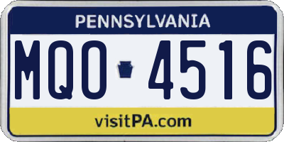 PA license plate MQO4516