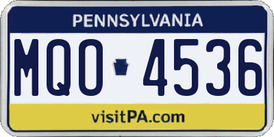PA license plate MQO4536