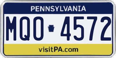 PA license plate MQO4572