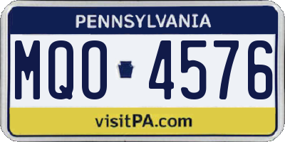 PA license plate MQO4576
