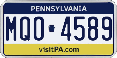 PA license plate MQO4589