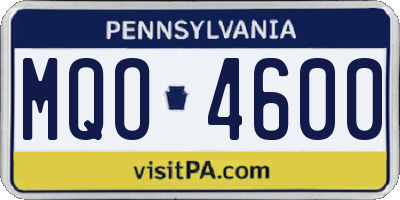 PA license plate MQO4600