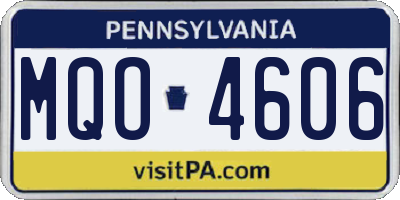 PA license plate MQO4606