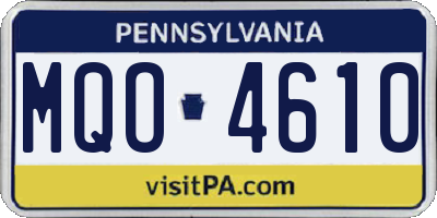 PA license plate MQO4610
