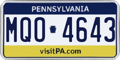 PA license plate MQO4643