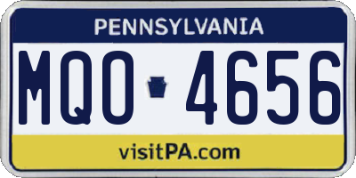 PA license plate MQO4656