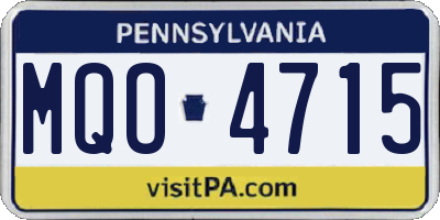 PA license plate MQO4715
