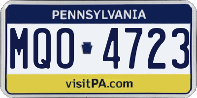 PA license plate MQO4723