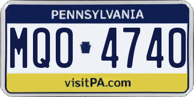 PA license plate MQO4740