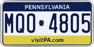 PA license plate MQO4805