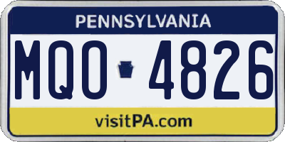 PA license plate MQO4826