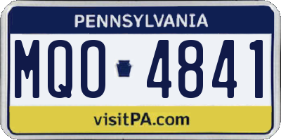 PA license plate MQO4841