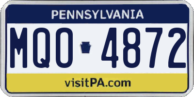 PA license plate MQO4872