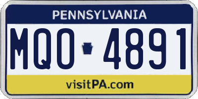 PA license plate MQO4891