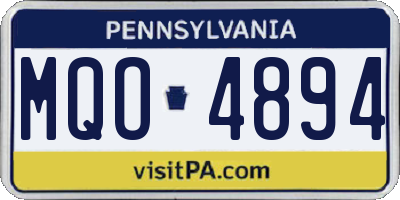 PA license plate MQO4894