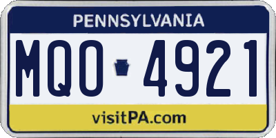 PA license plate MQO4921