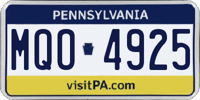 PA license plate MQO4925