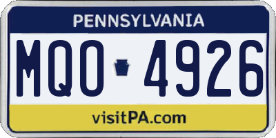 PA license plate MQO4926