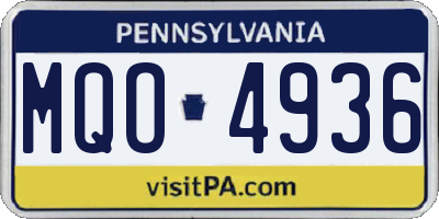 PA license plate MQO4936