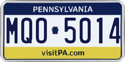 PA license plate MQO5014