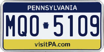 PA license plate MQO5109