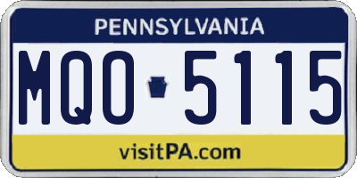 PA license plate MQO5115