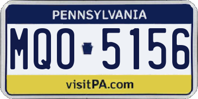 PA license plate MQO5156